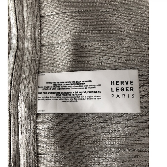 The Metallic Isla Strapless Body-Con Bandage Minidress Herve Leger - Picture 12 of 12